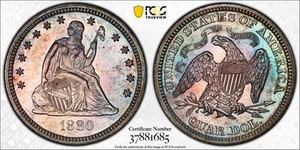 1880 P Seated Liberty Quarter PCGS PR-62 Proof - Picture 1 of 5
