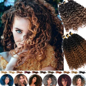 Black Ombre Brown Curly Water Wave Boho 100% As Human Hair For Boho Braid Styles - Picture 1 of 44