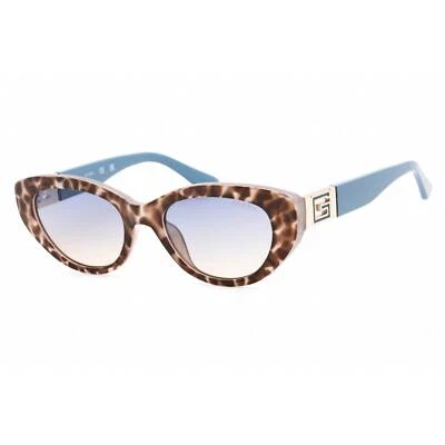 Gafas de sol Guess para mujer azul/marrón texturizado marco de plástico ojo de gato GU7849 92W Foto 1 de 2