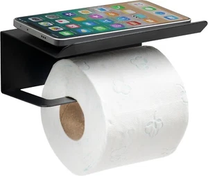 Porta Rotolo Carta Igienica Con Ripiano, Resistente in Acciaio Inox, top Design - Imagen 1 de 8