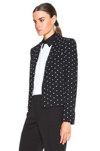 Giacca blazer Givenchy nero bianco stampa nuova con etichetta $2630 38