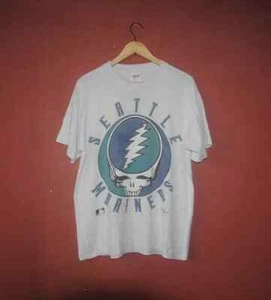 GRATEFUL DEAD Seattle Mariners baseball short sleeve white color shirt KV29752 - Picture 1 of 2