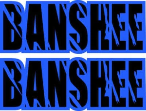 Banshee Rear Fender Graphics Decals Stickers 350 TWIN ATV Quad Custom Blue 392 - Picture 1 of 1