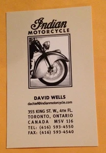 REAL RARE Indian Motorcycle New York Yankees DAVID "Boomer" WELLS Business Card - Picture 1 of 2