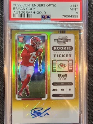 2022 Contenders Optic Bryan Cook Autograph Gold /10 PSA 9 - Image 1 of 4