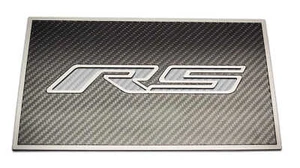 Carbon Fiber Fuse Box Cover Plate w/White CF Vinyl "RS" for 2016-2019 Camaro RS - Picture 1 of 4