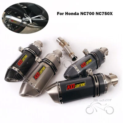 Deslizable para Honda NC700 NC750X Puntas de escape 370 mm Silenciador trasero Sistema de tubos de enlace medio Foto 1 de 4
