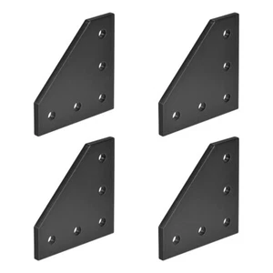 Placa unión exterior 5 orificios para Perfil aluminio 2020,4 uds (negro) - Imagen 1 de 4
