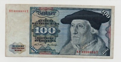 GERMANY 100 MARK 1970 PICK 34A LOOK SCANS - Image 1 of 2