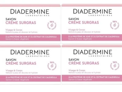 *Lot of 4* Diadermine Silk Protein & Calendula Cream Surfat Soap 100g - Image 1 of 4