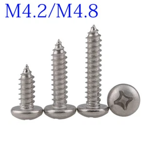 M4.2 M4.8 316 Stainless Steel A4 Cross Recessed PAN Head Self Tapping Screws - Picture 1 of 4