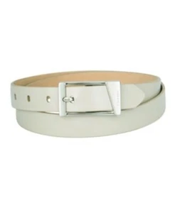 New Calvin Klein Women's Skinny Geometric Center Light Gray Belt Size Medium M - Picture 1 of 5