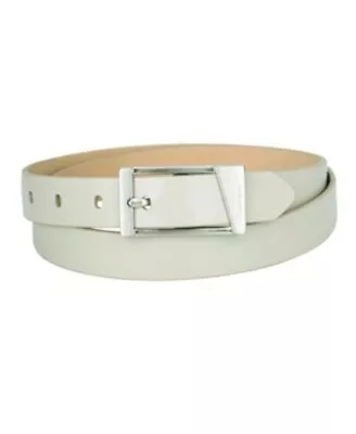 New Calvin Klein Women's Skinny Geometric Center Light Gray Belt Size Medium M - Image 1 of 4
