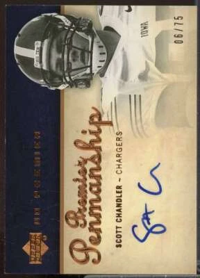 Scott Chandler/75 2007 Upper Deck Premier Penmanship Autographs Bronze #PPSC  - Image 1 of 2