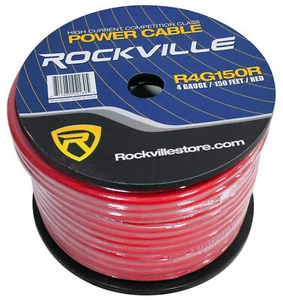 Amplificador de cable de alimentación rojo Rockville R4G150R 4 AWG 150 pies - Imagen 1 de 7