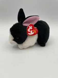 New Ty Beanie Baby CHECKERS the Black & White Bunny Rabbit 6" Easter Tags 2015 - Picture 1 of 13