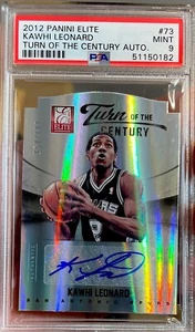 2012-13 ELITE ROOKIE KAWHI LEONARD AUTO TURN OF THE CENTURY Holo #154/199 PSA 9 - Picture 1 of 4