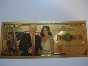 Vergoldete Donald TRUMP ~ Melania Trump ~ SCHEIN - Bild 1 von 3