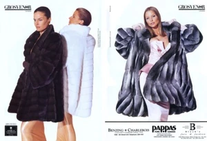 1995 Grosvenor Pieles Chinchilla Visón Piel Abrigo 3 páginas REVISTA ANUNCIO - Imagen 1 de 2