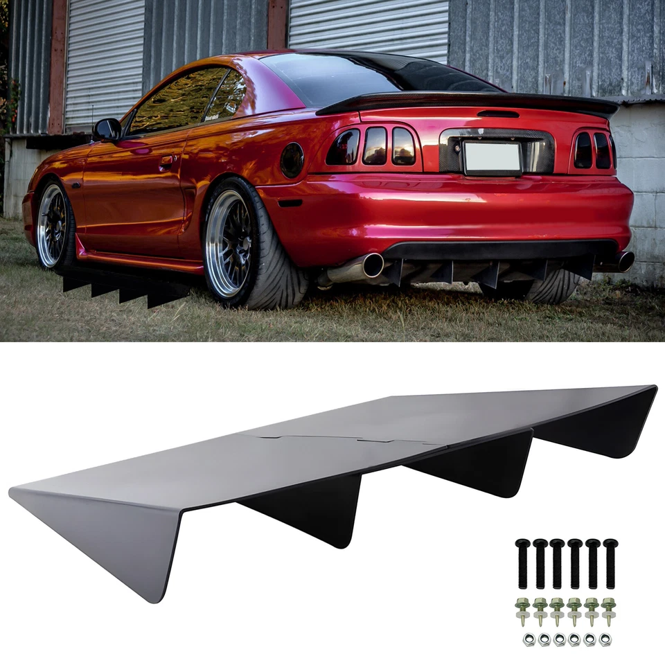 Black Rear Bumper Diffuser Shark Fin Spoiler Splitter For Ford Mustang 2005-2020 Foto 1 de 4