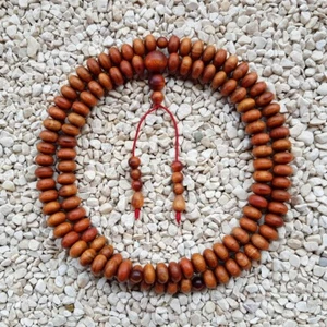Cuentas de oración translúcidas Borneo Rajá Kayu 108 10x16 mm Agathis Alba Mala - Imagen 1 de 12