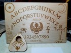 Wooden Ouija Board & Planchette w/ Ancient Egyptian Symbols Engraved On Wood