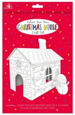 Colour Your Own Christmas House Craft Activity Set - 24 x 16 x 22cm - Image 1 of 2