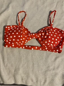 Gepolsterter BH Schwimmoberteil Damen rot gepunktet Größe L - Bild 1 von 10