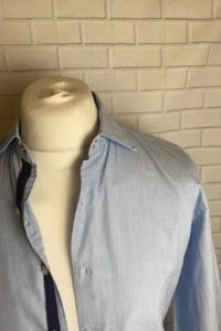 Boggi Milano Shirt Blue Medium Button Cuff - Picture 1 of 6
