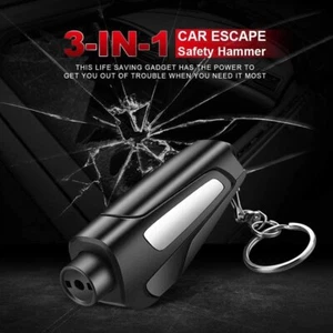 Car Escape Keychain 3 in 1 Car Keychain Window Breaker Car Safety Rescue Tool - Picture 1 of 8