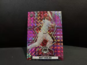 2022 Panini Mosaic Pink Camo Matt Vierling RC Prizm #237 Phillies - Picture 1 of 2