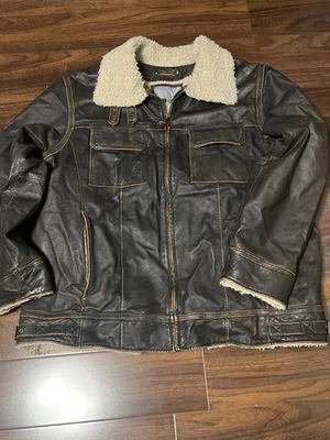 Chaqueta de cuero estilo aviador Wilsons para hombre talla 2XLT grande y alta Foto 1 de 4