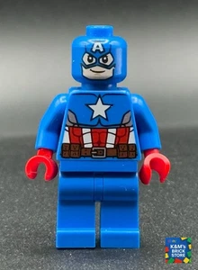 LEGO Minifigure Captain America Blue Suit, Red Hands, Mask SH0106 Marvel Comics - Picture 1 of 2