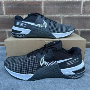 Unisex UK 8 EUR 42.5 US M9 W10.5 ~ Nike Metcon 8 ~ DO9327-001 Black Grey White - Picture 1 of 13