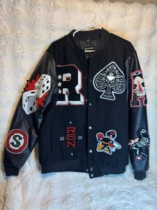Reason Spoiler Varsity Jacke Größe M 100% Wolle Chenille Patches H0-147BLKRED - Bild 1 von 11