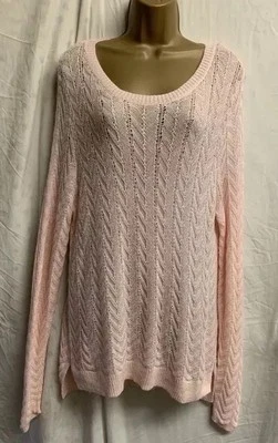 M&S Alpaca Mix Soft Knit 18 Baby Pink Tie Embroidered Winter Jumper Pullover Top - Image 1 of 4