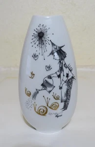 Vintage Rosenthal Porcelain Vase 6" Woman Watering Garden Peynet Germany - Picture 1 of 13
