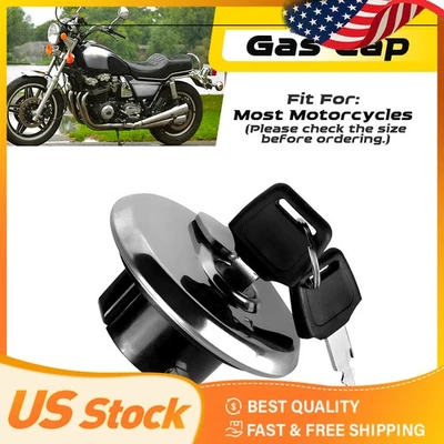 Universal Motorcycle Gas Fuel Lid Tank Cap Cover With Key Set For Atv Quad - Image 1 of 4