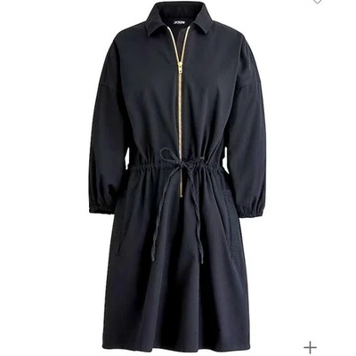 J. Camisa de vestir con cordón de algodón negra Crew estilo chaqueta talla M Foto 1 de 4