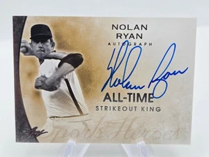 2014 Leaf Q GOLD SPECTRUM Sports Heroes Strike Out King Nolan Ryan On Card Auto - Picture 1 of 4
