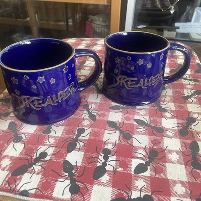 Par de tazas de gres de cerámica celestial Dreamer Stars Spectrum Designz café 17 oz Foto 1 de 4