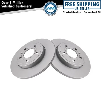 Rear Brake Rotors Set Solid For 2005-2009 Audi A4 A4 Quattro - Image 1 of 4