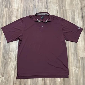 FootJoy FJ Golf Polo Shirt Mens XL Stretch Performance Solid Burgundy Active - Picture 1 of 11