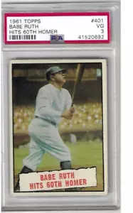 1961, TOPPS, BABE RUTH, HITS 60TH HOMER, # 401, PSA 3 - Picture 1 of 1