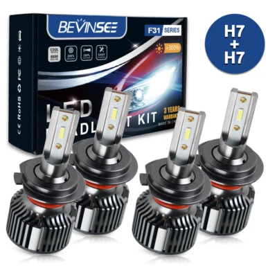 4x H7 LED Headlight Bulbs Hi Lo Beam For Mercedes W212 S212 2009-2016 W211 02-09 - Image 1 of 4