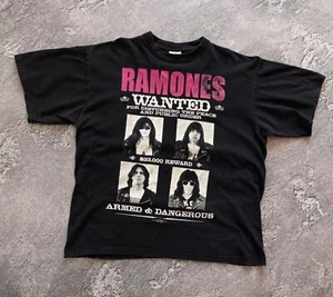 Vintage Ramones 2003 WANTED Band Rock T-Shirt Rare XL Size - Picture 1 of 14