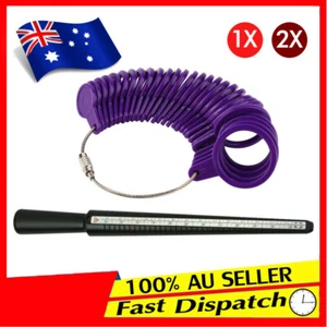 1x/2x Size Jewelry Measuring Tool Mandrel Set Gauge Sizer Ring Stick GK FingerAU - Picture 1 of 14