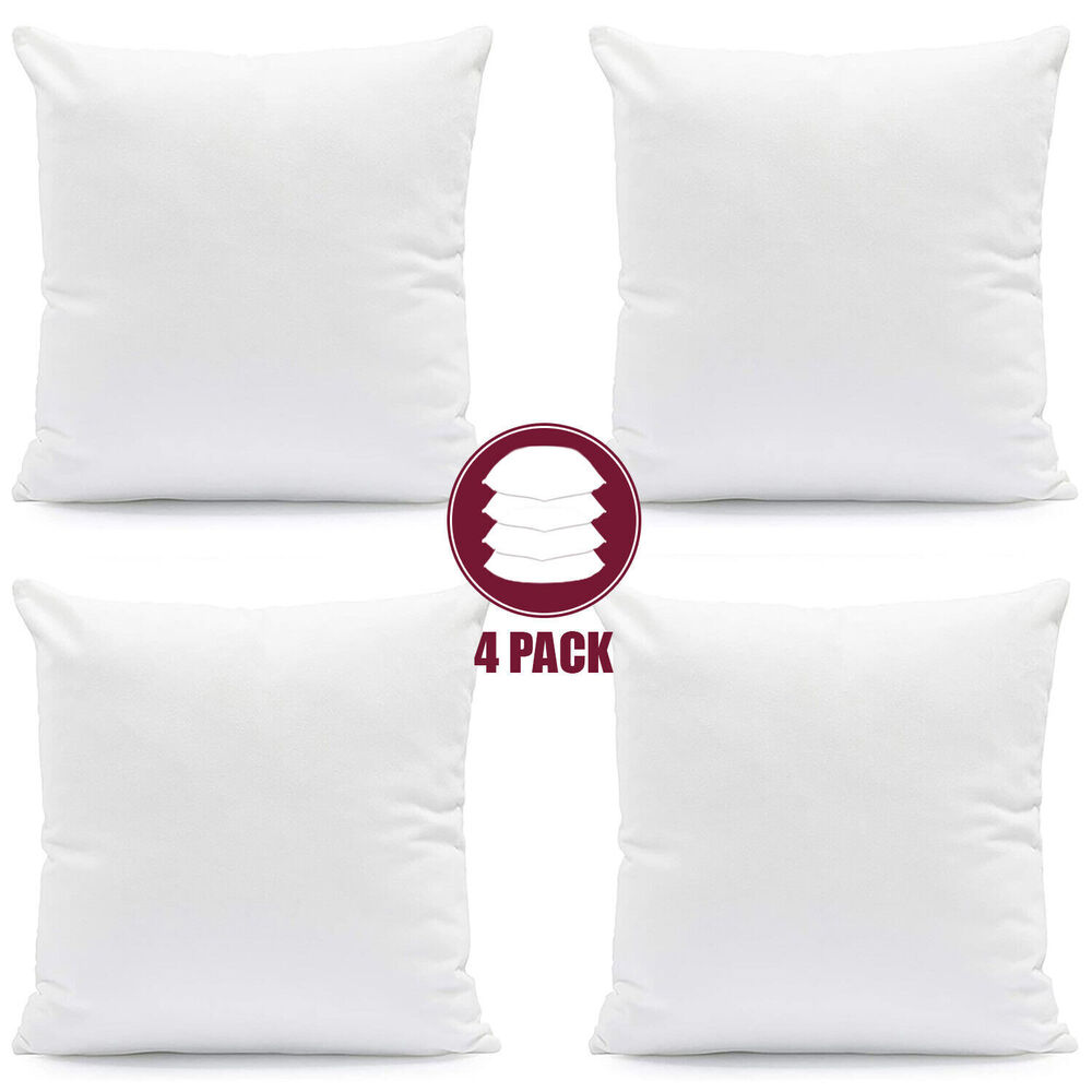 Throw Pillows Set of 4 Inserts Couch Cushions Neck Support Bed Pillow King Queen