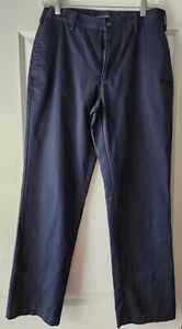 Lands' End Classic Navy Plain Front Chino Pants - Size 30 - EUC - Picture 1 of 6