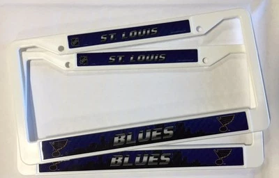 2 St. Louis Blues White License Plate Frame DB NEW Auto Truck FREE SHIPPING — 第 1/4 张图片